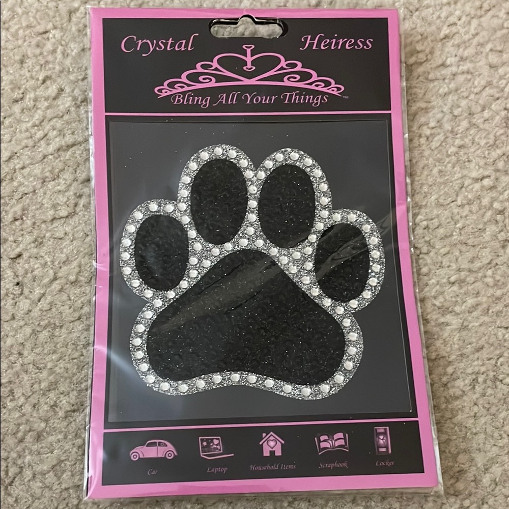 NWT Crystal Heiress Bling Paw Patch Decoration